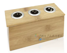 Load image into Gallery viewer, #1020 竹制三孔艾灸盒艾灸罐温灸器正方型竹制艾灸盒
